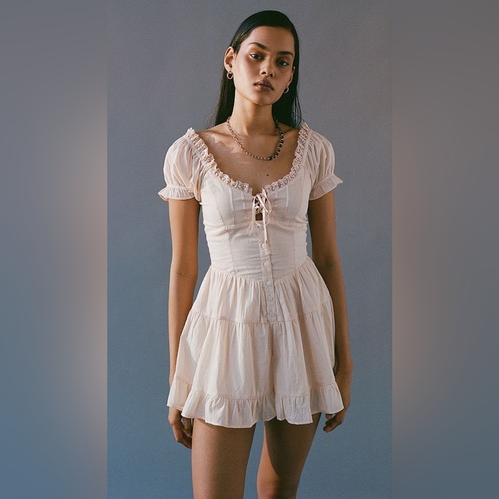NWT Lulu’s Light‎ Pink Lilly Tie-Front Mini Dress, Size S